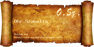 Ohr Szabella névjegykártya